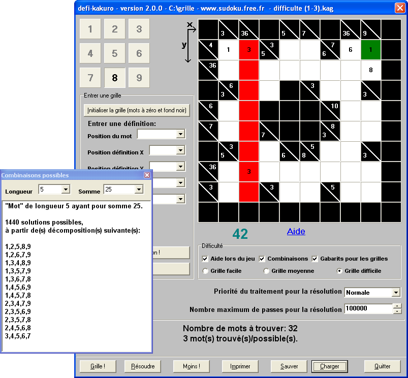 logiciel defi-kakuro activé
