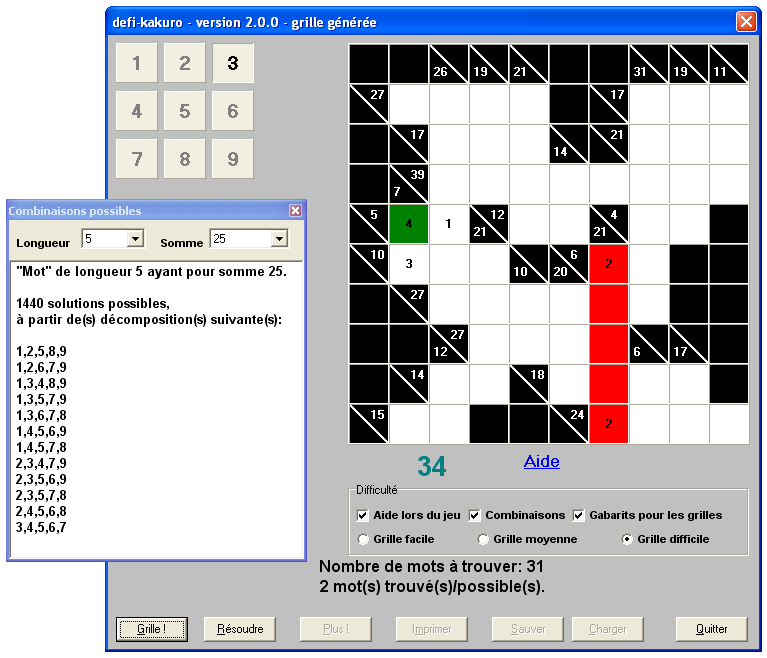 logiciel defi-kakuro